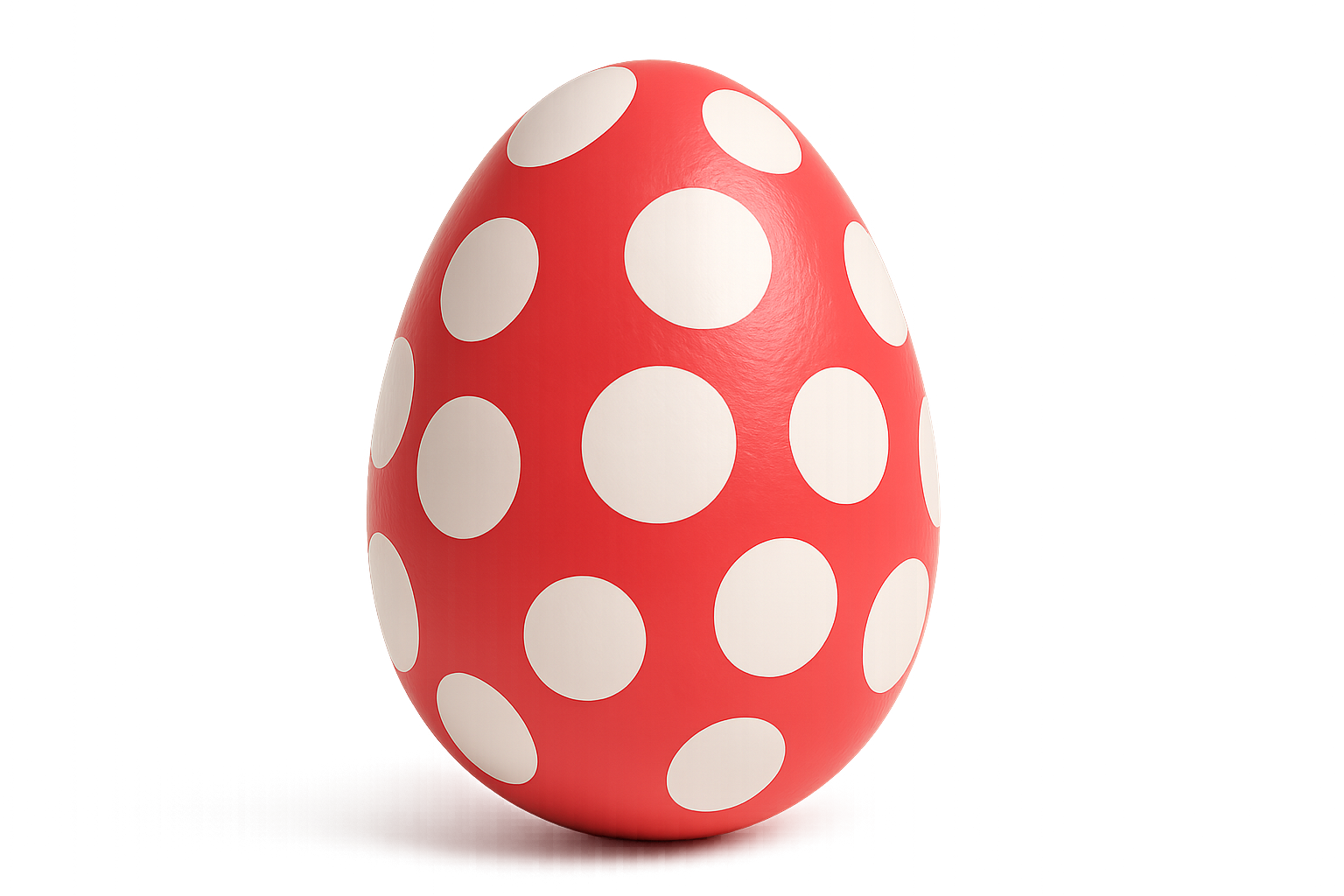 3D red Easter egg with white polka dots, representing Pick n Pay’s augmented reality in retail Easter campaign.