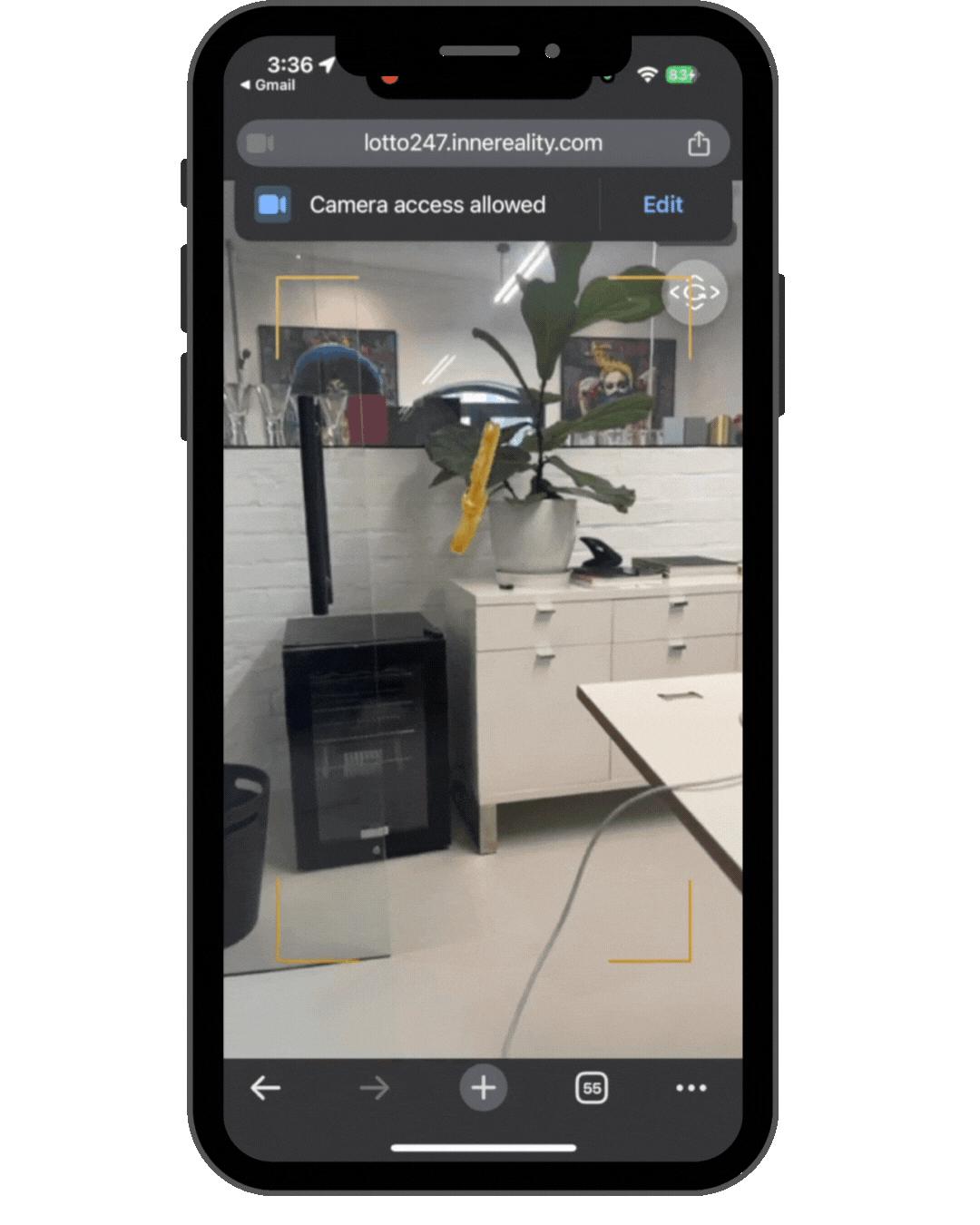 A mobile screen showing an AR gold key from Inner Reality’s Lotto campaign, designed to use location-based triggers and gamification to boost participation and reward discovery.