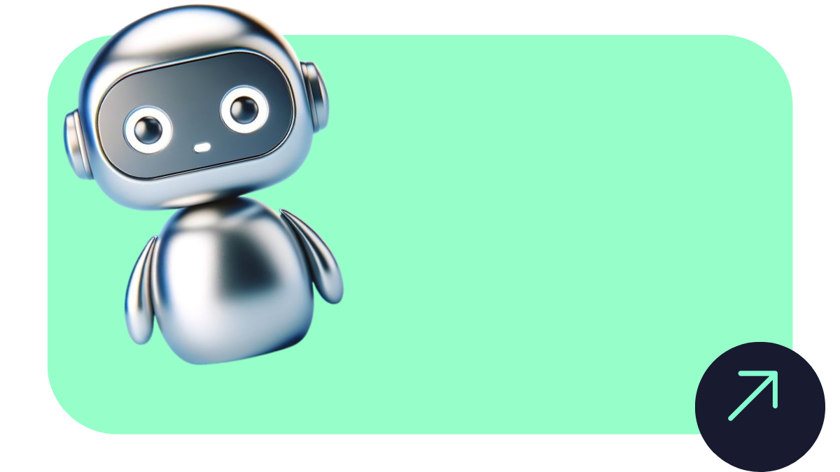 Robot illustration representing chatbots for business and AI-powered customer conversations.